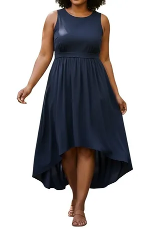 Jemma High Low Dress Womens 3X Navy Blue‎ Sleeveless Cocktail Evening Formal NWT thumbnail 1