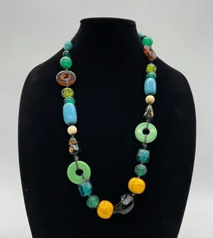 Boho Necklace with mixed Semi Precious Stones thumbnail 1
