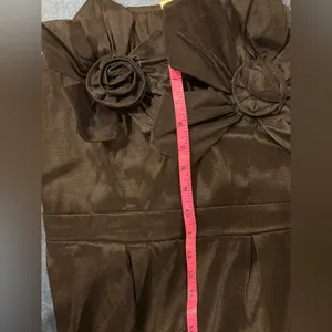 SHEIN artsy unique 3-D flowers strapless jumpsuit black sz L thumbnail 8