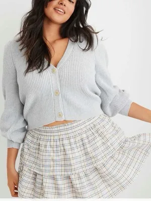 Aerie Rock N Ruffle Plaid Tiered Skirt thumbnail 1