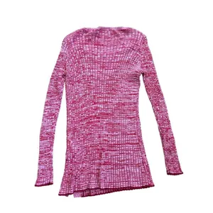 Ann Taylor Red Pink Marled Ribbed‎ Side Button Sweater sz M thumbnail 4