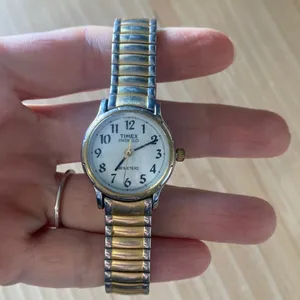 Timex‎ indiglo water resistant watch elastic metal band thumbnail 1