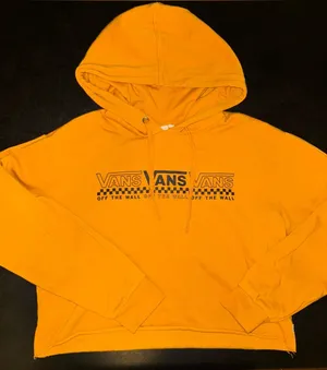 Vans Off The Wall Women’s Size M Mustard Yellow Cropped Hoodie thumbnail 1