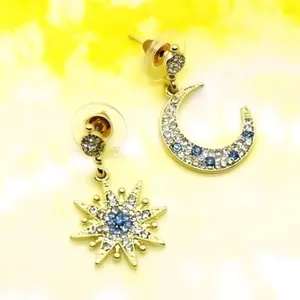 Star and Moon Mismatched Earrings Gold thumbnail 2