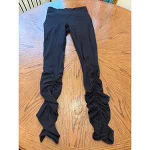 Lululemon Ruched Stacked Leggings Womens 6 Black High Rise Yoga Pants W5BCNS thumbnail 2