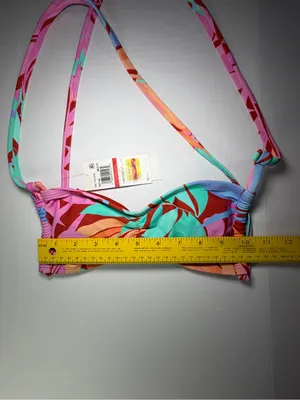 Salt + Cove Pink, Teal & Coral Strap Bikini Top thumbnail 3