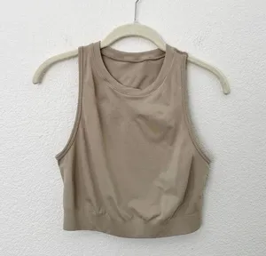 [Alphalete] Tan Linen Seamless Stratus Crop Tank Top Crew Neck Workout Size XL thumbnail 2