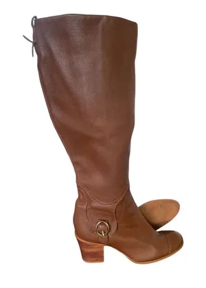 Skechers Women’s Knee High Leather Boots Brown Size 9 thumbnail 1