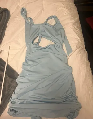 Blue Cut Out Mini Dress Size M thumbnail 3