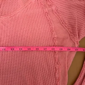 Free People -‎ We The Free Catalina Waffle Thermal Coral Pink Flowy Small thumbnail 5