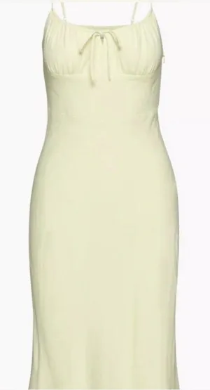 Wilfred Bellow dress Sz 4 babydoll Slip Ruched Bodice whipped yellow Aritzia thumbnail 1