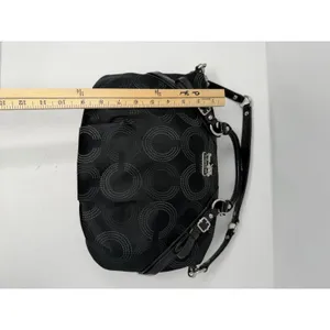 Coach Madison Dotted Op Art Sophia Satchel Bag Black Patent Trim Women Small thumbnail 8