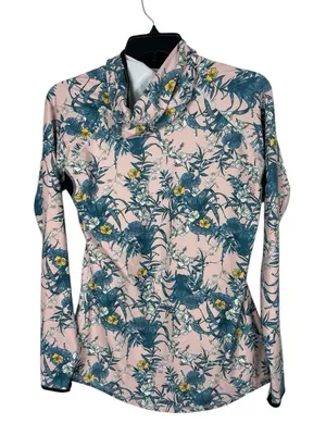 BlackStrap Floral Performance Top Women’s L USA Made Sun Shirt UPF Base Layer thumbnail 1