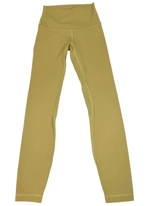 Lululemon Align High Rise Full Length Leggings Mustard Bronze Green Nulu Pants 2 thumbnail 1