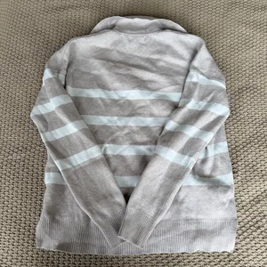 Cynthia Rowley Tan and White Striped Sweater thumbnail 2