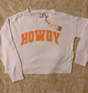 White Howdy Sweater Size M thumbnail 1
