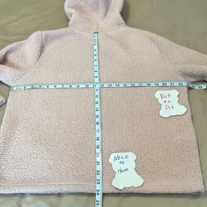 Fila szXL (seems smaller) pink pull over sherpa style hoodie GUC thumbnail 8