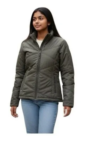 Merrell Grey Quilted Women Jacket Size XS Winter Puffer Zipper Drawstring Hem thumbnail 1