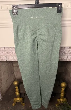 NVGTN Sage Green Seamless Scrunch Butt Leggings High Rise Size S thumbnail 1