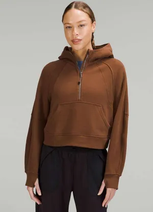 Lululemon Scuba Half-Zip Hoodie M/L Roasted Brown thumbnail 1