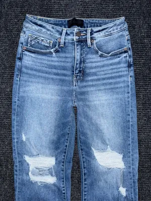 Buckle Black Fit No 35 Cropped Straight Stretch Jeans 28x27 Distressed BBW1475A thumbnail 4