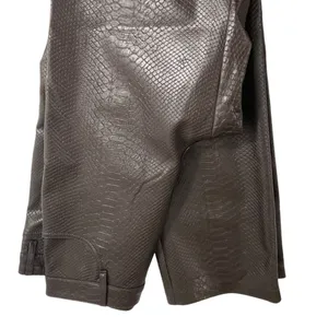 Aritzia Wilfred Melina Pant Snakeskin Croc Faux Vegan Leather Dark Brown‎ Size 8 thumbnail 3