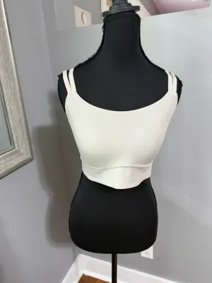 OFFLINE Aerie Real Me Hold Up Strappy Athletic Performance Sports Bra Silver MDD thumbnail 3