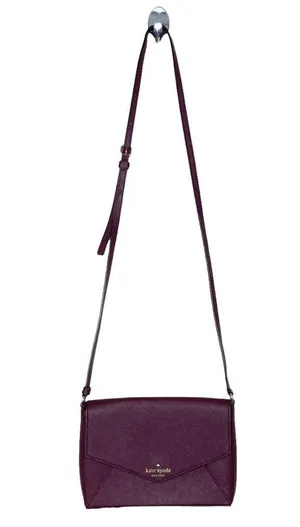 Kate Spade Maroon Leather Envelope Crossbody Bag thumbnail 8