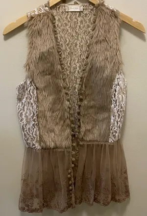 Altar’d state Lace and Faux Fur Vest Y2K size small thumbnail 1