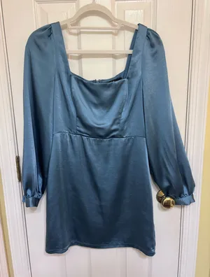 Lulus Blue long sleeve mini dress thumbnail 1