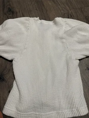 Free People Cream Lace-Up Puff Sleeve Tunic thumbnail 3