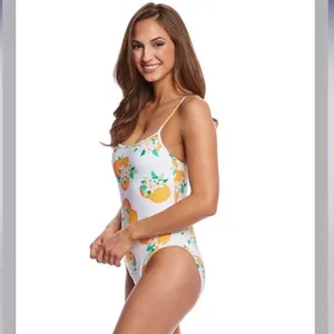 Kate Spade New York Cream Oranges Print One Piece Swimsuit Sz.M thumbnail 3