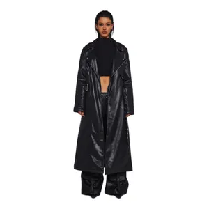 Dolls Kill Current Mood NWT Circuit Breaker Moto Trench Coat Sz XL Vegan Leather thumbnail 5