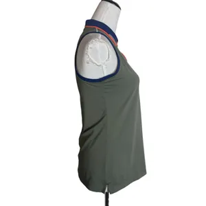 Peter Millar Golf Tennis Sleeveless 1/4 Zip Polo Shirt Womens Small Olive Green thumbnail 4