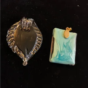 Multicolor Glass Pendant Set and 1 glass ring size 8 thumbnail 9