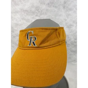 Twins Enterprise MLB Colorado Rockies Visor Hat Yellow Cotton Adjustable CR Logo thumbnail 5