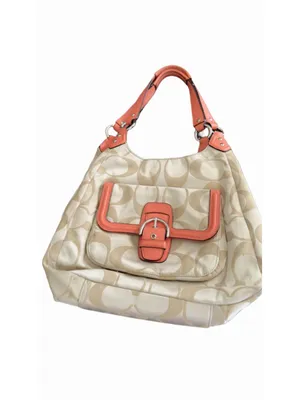 Coach Campbell Signature Hobo Bag - Light Khaki/Coral thumbnail 3
