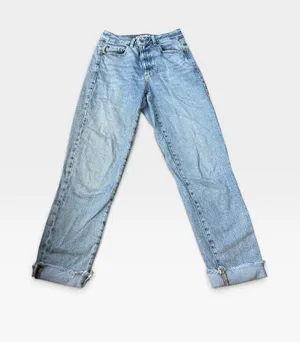 Garage Denim Mom Jeans Light Blue High-Rise Ankle Jeans thumbnail 1