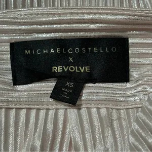 Michael Costello X Revolve Women’s Size XS Light Pink Crinkle Henrik Ruffle Gown thumbnail 8