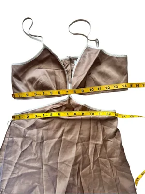 Reformation Mini Dress in Poppies Silk in Croissant Light Brown ****ALTERED***** thumbnail 8