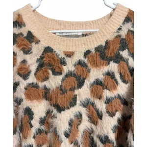Nectar Clothing Fuzzy‎ Leopard Print Sweater Women's Size Medium thumbnail 3