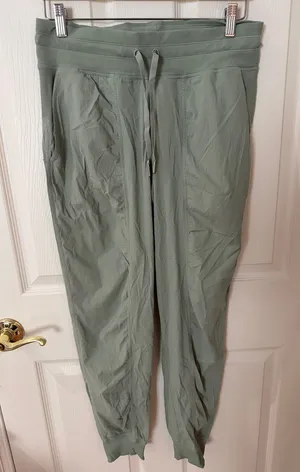 Lululemon dance studio Sage Green Drawstring Jogger Pants size 8 thumbnail 1