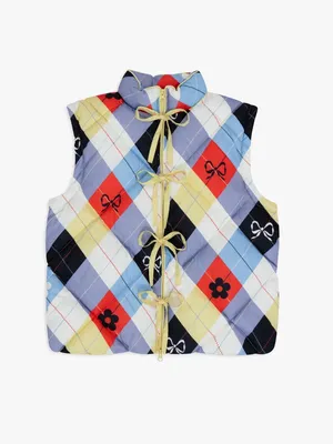 Lisa Says Gah Lady Puffer Jacket Cirque Argyle Large thumbnail 4