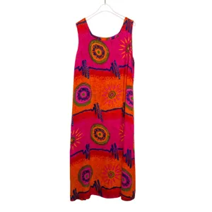1990s Vintage Phases Bright Colorful Boho Mumu Dress Extra Large Bohemian thumbnail 2