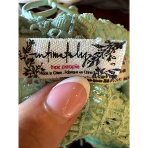 Free People Miss Dazie Bralette Women Small Mint Green Floral Crochet Lace Boho thumbnail 8