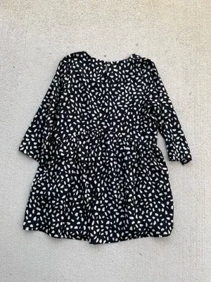 Entro Black White Abstract Print Babydoll Dress Size Small thumbnail 6