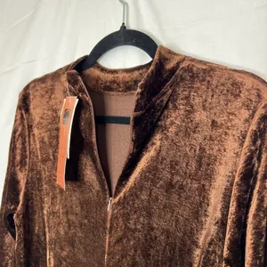 Vintage Carole Little‎ Dress Size 6 Brown Velvet 90s Y2K Long Sleeve Mock Neck thumbnail 5