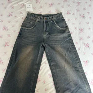 Acubi vintage wash look wide leg high waisted jeans READ DESCRIPTION thumbnail 1