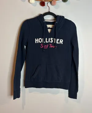Y2K Hollister navy blue graphic hoodie thumbnail 1