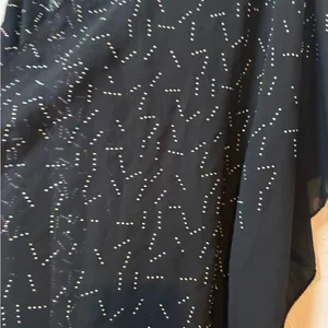 Vintage Jessica McClintock Black Sheer Beaded Kimono Overlay Evening Jacket thumbnail 3